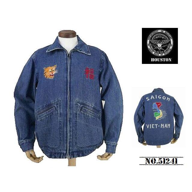 【送料無料 24%OFF】HOUSTON  ヒューストン    スラブデニム  ベトナムジャケット 「MAP」   NO.51241   VINTAGE WASH _Lサイズ｜dragon-agent｜04