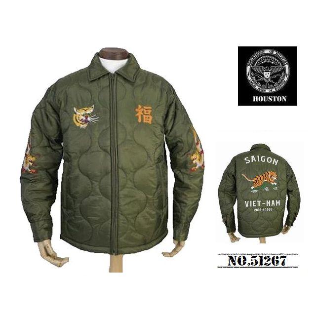 【送料無料 30%OFF】HOUSTON ヒューストン  Thinsulate   ベトナムジャケット   TIGER柄  ベトジャン    NO.51267  OLIVE DRAB _Mサイズ｜dragon-agent｜03