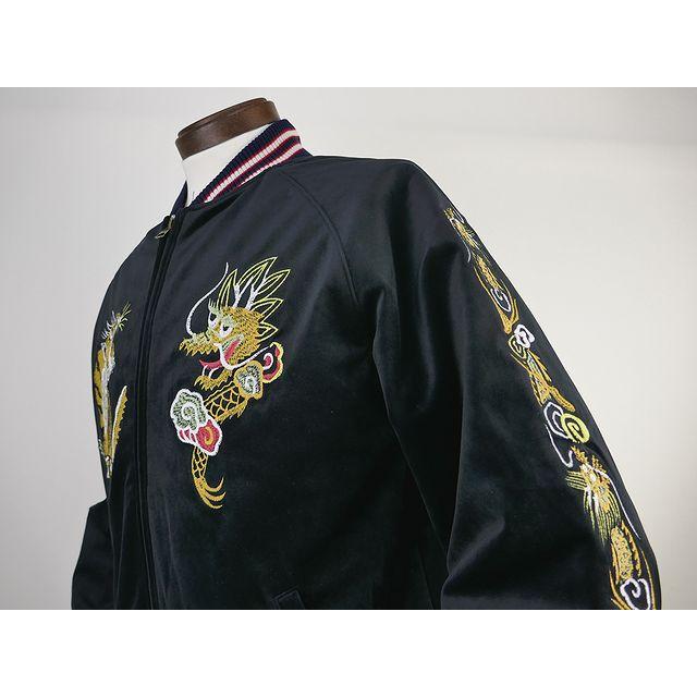 【送料無料 26%OFF】HOUSTON ヒューストン  別珍スカジャン SOUVENIR JACKET 「TIGER & DRAGON柄」 NO51286   BLACK_Mサイズ｜dragon-agent｜04