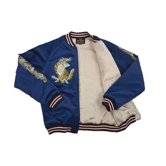 【送料無料 26%OFF】HOUSTON ヒューストン  別珍スカジャン SOUVENIR JACKET 「TIGER & DRAGON柄」 NO51286   NAVY_XXLサイズ｜dragon-agent｜07