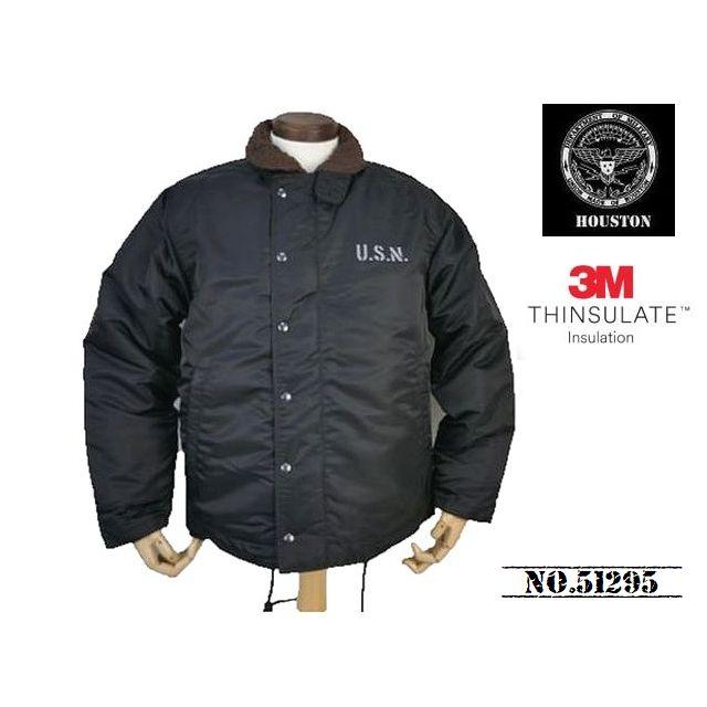 HOUSTON / ヘビーナイロンN1デッキジャケット/L/ナイロン/BLK/51295 HOUSTON（ヒューストン） 【送料無料 26%OFF】HOUSTON ヘビーナイロン