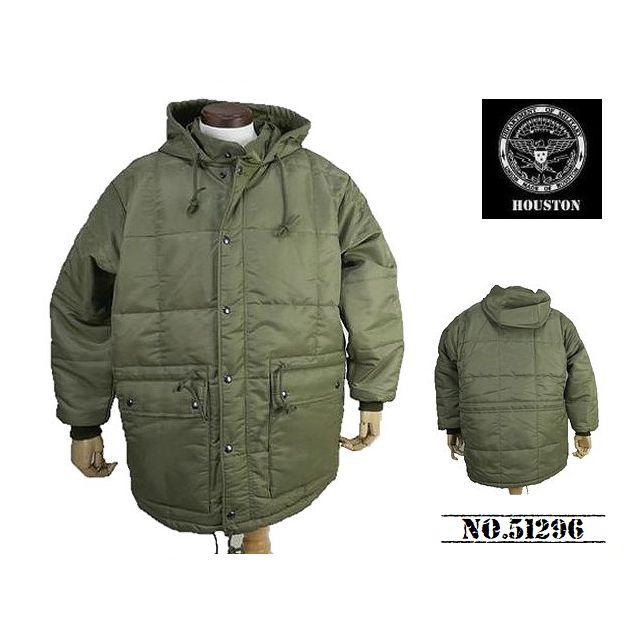 HOUSTON / ダウンジャケット/XL/ナイロン/KHK/51296 HOUSTON（ヒューストン） 【送料無料 31%OFF】HOUSTON ヘビーナイロン