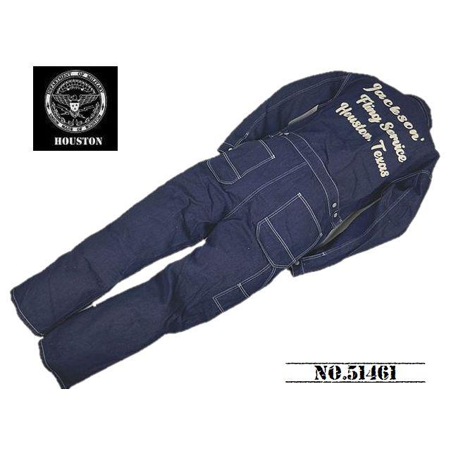 HOUSTON ヒューストン 刺繍 デニム オールインワン つなぎ L HOUSTON ヒューストン 刺繍 デニム オールインワン つなぎ L