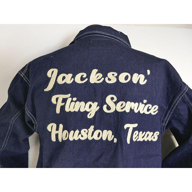 HOUSTON ヒューストン 刺繍 デニム オールインワン つなぎ L