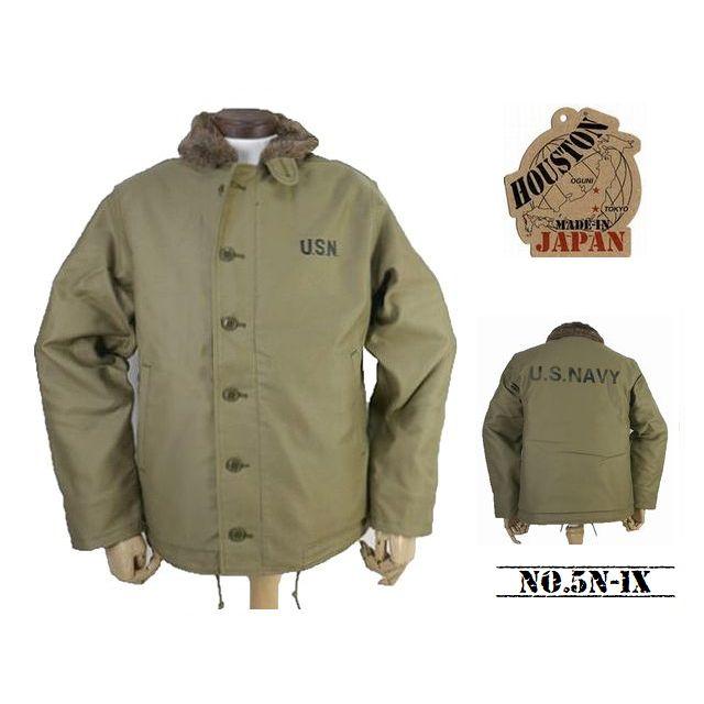 【美品】HOUSTON N-1 デッキジャケット ダウンタイプ XL！ HOUSTON（ヒューストン） デッキジャケット N-1 DECK JACKET - TAN