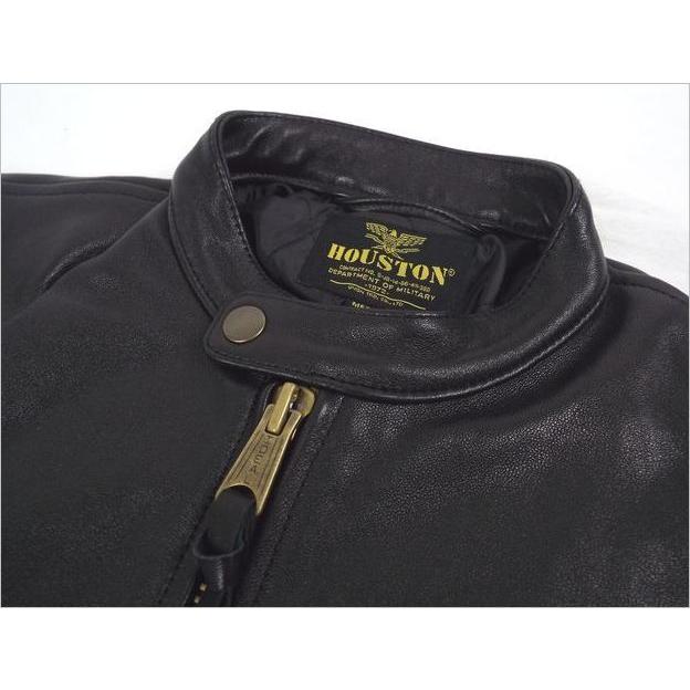 HOUSTON / レザージャケット・ブルゾン/L/羊革/BLK/8181 HOUSTON（ヒューストン） 【送料無料 40%OFF 】HOUSTON ベジタブル