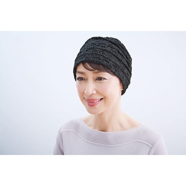 COGIT 在庫あり ボリュームレースヘアキャップすべりどめ付 ブラック 