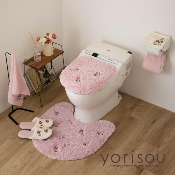 センコー yorisou ミニローズ刺繍が可憐な スイートローズ バスマット