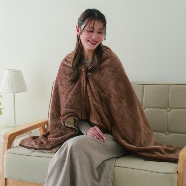 即納】HOTαアルミ入り腰巻きブランケット ブラウン サンファミリー