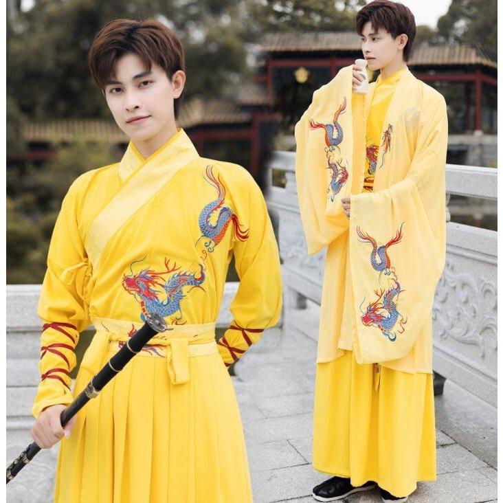 メンズ漢服 中華服 チャイナ服 中国古代皇帝 コスプレ衣装 男性 中華風 ハロウィン 衣装 華流コスチューム 仮装 変装 龍刺しゅう 2点セット Cosplay Daniwv ドラゴンストア 通販 Yahoo ショッピング