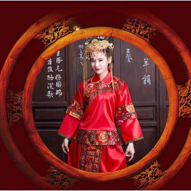 中国風古代宮廷風唐装・漢服チャイナ風レディースウェディングドレス 