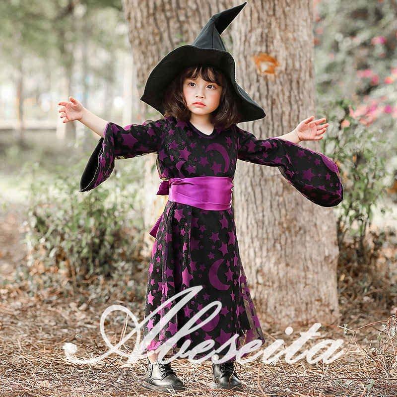 魔女っ子ドレス 120cm 小魔女 ウィッチ ハロウィン コスプレ ドレス 衣装 通販 子魔女 魔女っ子ドレス ハロウィン コスプレ 仮装 ドレス ウィッチ 140