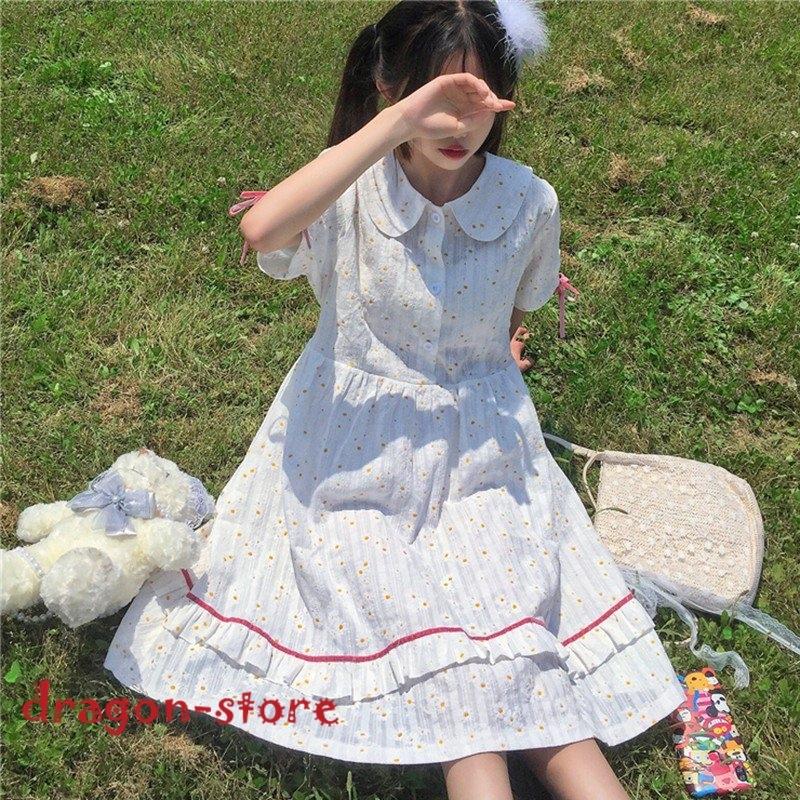 お得 ワンピース ガールズ半袖ワンピース ひなぎくちゃん刺繍柄可愛い半袖ワンピースセーラー服 森ガール系セーラー風夏日常ワンピース2枚 ワンピース 欠品の場合はメールにてご連絡いたします ご了承ください はい 了承しました Www We Job Com