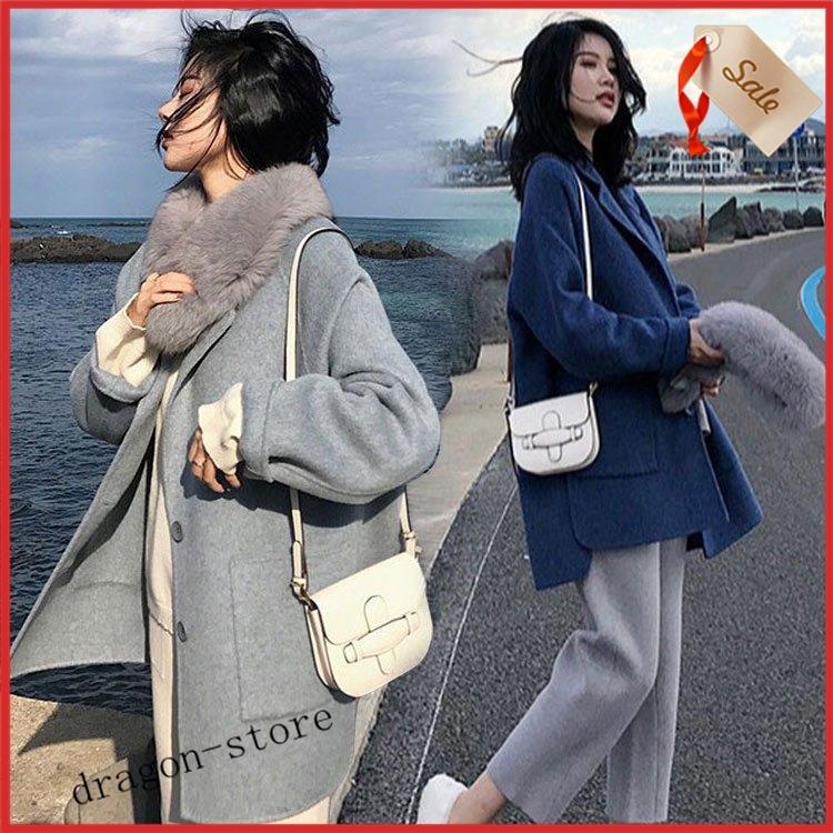 ラシャコート レディース ミディアム丈 水色 チェスターコート アウター ブルー 韓国風 代 30代 お洒落 ロングコート 厚手 暖かい 冬服 Dragon Store Kitsud ドラゴンストア 通販 Yahoo ショッピング