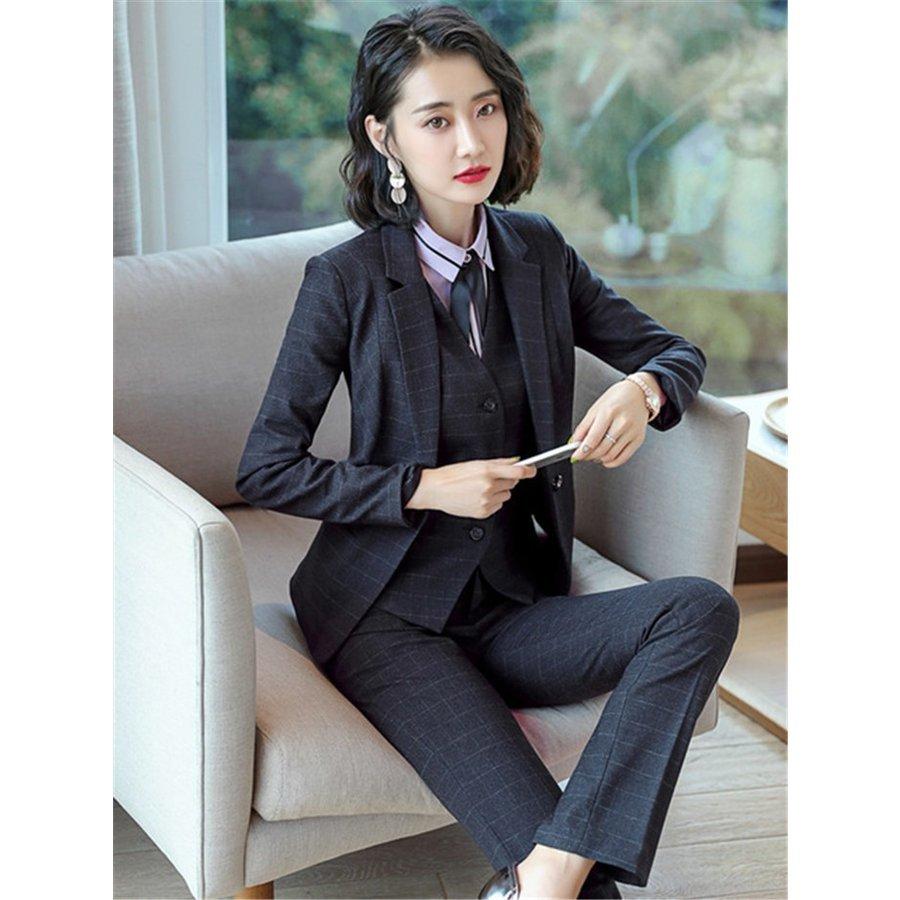 スーツ レディース ストレッチ パンツスーツ ビジネススーツ セット 4点セット 春 夏 秋 冬 ビジネス 通勤 Ol 女性 オフィス カジュアル Dragon Store La Qpv ドラゴンストア 通販 Yahoo ショッピング
