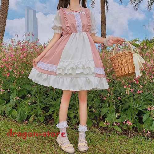 ゆめかわワンピースゆめかわいいクラシカルロリータワンピース半袖夢かわ夢ワンピ Dragon Store Urugsu ドラゴンストア 通販 Yahoo ショッピング