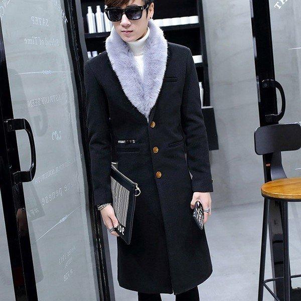 待望 チェスターコート メンズ フェイクーファースリム ロング丈 チェスターコート サイズ Xxxl 185 Demolition Training