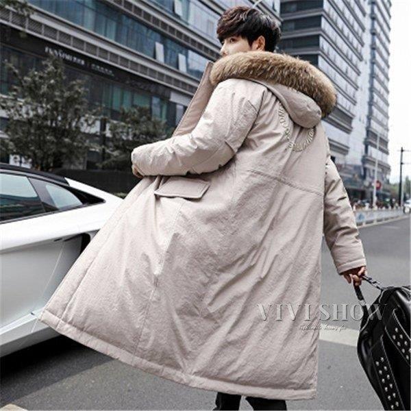 希少 ダウンコート メンズ 防寒 防風 冬 フード付き ファー 無地 ロングコート ロング丈 ダウンジャケット メンズ ダウンコート ロングコート ロング丈 ダウンジャケット コート アウター