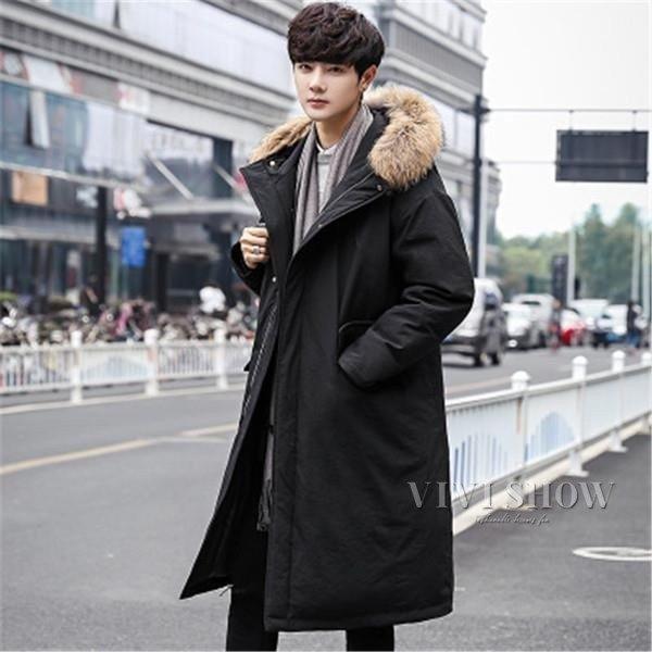 希少 ダウンコート メンズ 防寒 防風 冬 フード付き ファー 無地 ロングコート ロング丈 ダウンジャケット メンズ ダウンコート ロングコート ロング丈 ダウンジャケット コート アウター