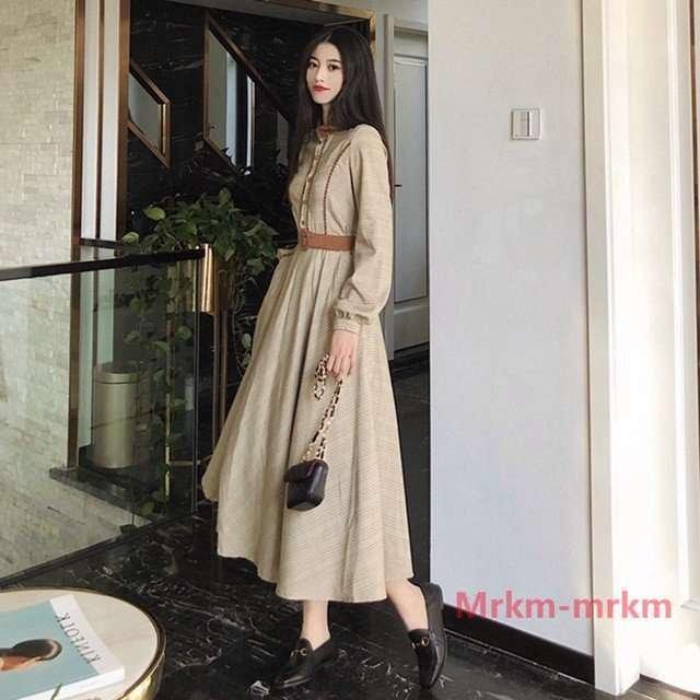 ロングワンピース 春 春夏 長袖 ワンピース 春 ロング 長袖 春新作ワンピース 春新作 レディース レトロ ワンピース 長袖 春 英国風ワンピース Partingchudong Mrkgea ドラゴンストア 通販 Yahoo ショッピング