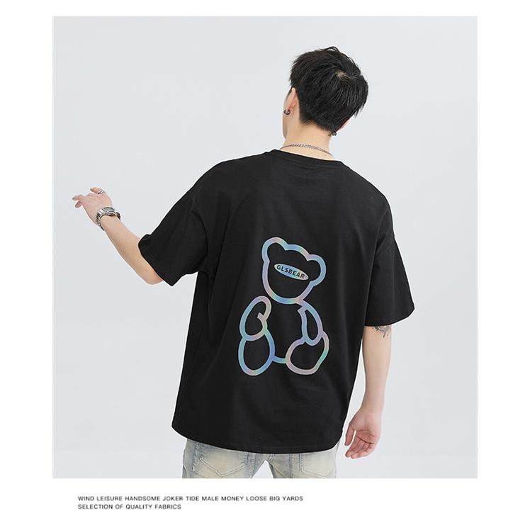 Tシャツ メンズ 半袖 夏服 かわいい ティーシャツ 人気 蛍光プリント 