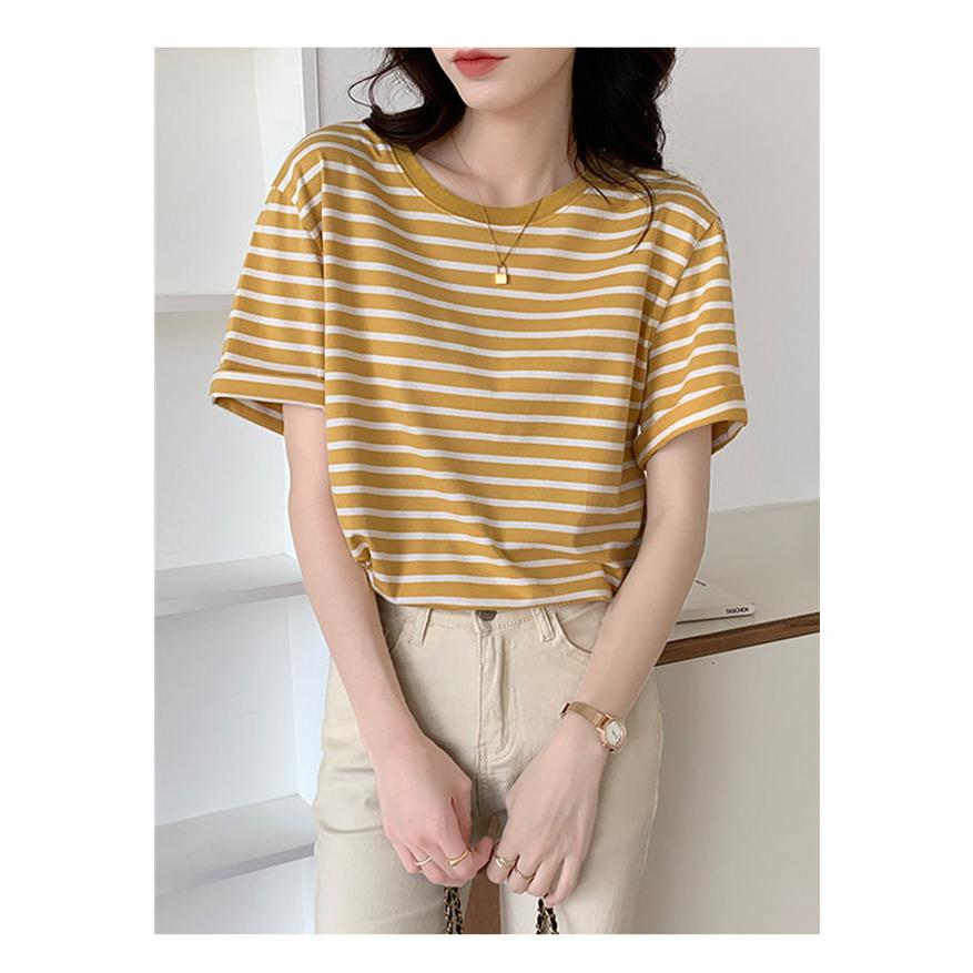 ストライプ柄tシャツ レディース 半袖Tシャツ 半袖 tシャツ マルチ