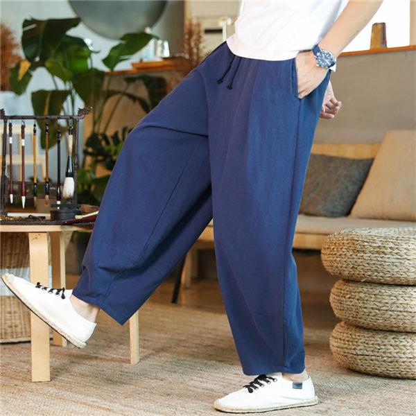 綿麻パンツ メンズ テーパードパンツ 夏ズボン 涼しいズボン 薄手 小尻