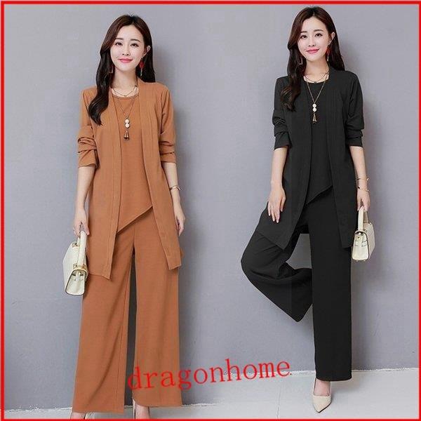 レディースファッション セット送料無料 パンツセットアップ レディース 夏 秋 パンツスーツ 上下セット 3点セット ワイドパンツ ガウチョパンツ ブラウス カーディガン 無地 ゆったり 5wy4ib30qf Www Boulevardrestaurants Com