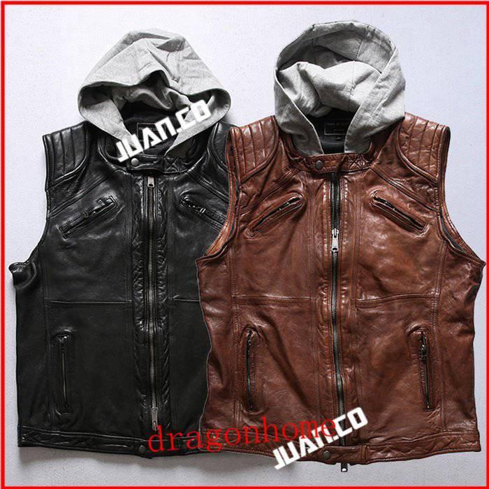 レザーベスト メンズファッション バイク革ベスト パンク風 ライダーメンズ ラム革バイクベスト ライダースベスト(12979円)