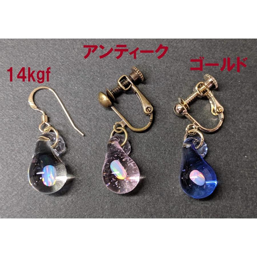 シンプルなオパールのクリアドロップピアス　イヤリング | 