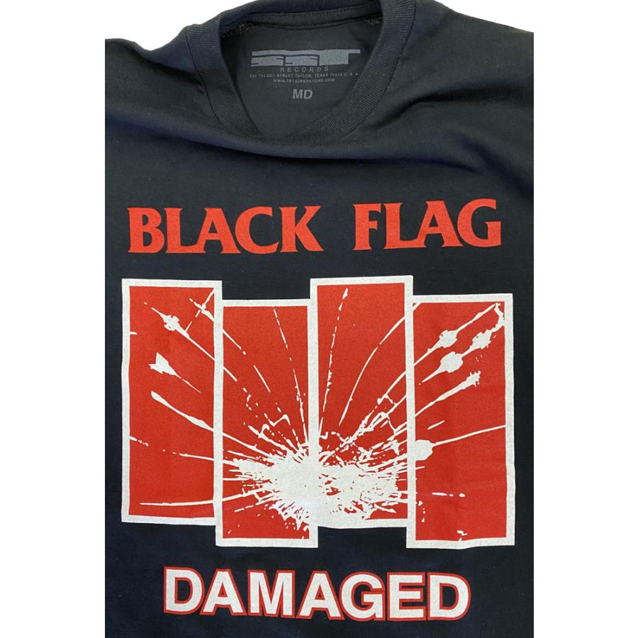 ブラッグ フラッグ・BLACK FLAG・DAMAGED・ブラック・Tシャツ・ロックT  