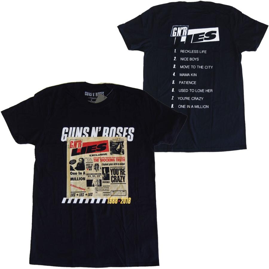 ガンズ アンド ロゼース・GUNS N ROSES・LIES TRACK LIST・Tシャツ