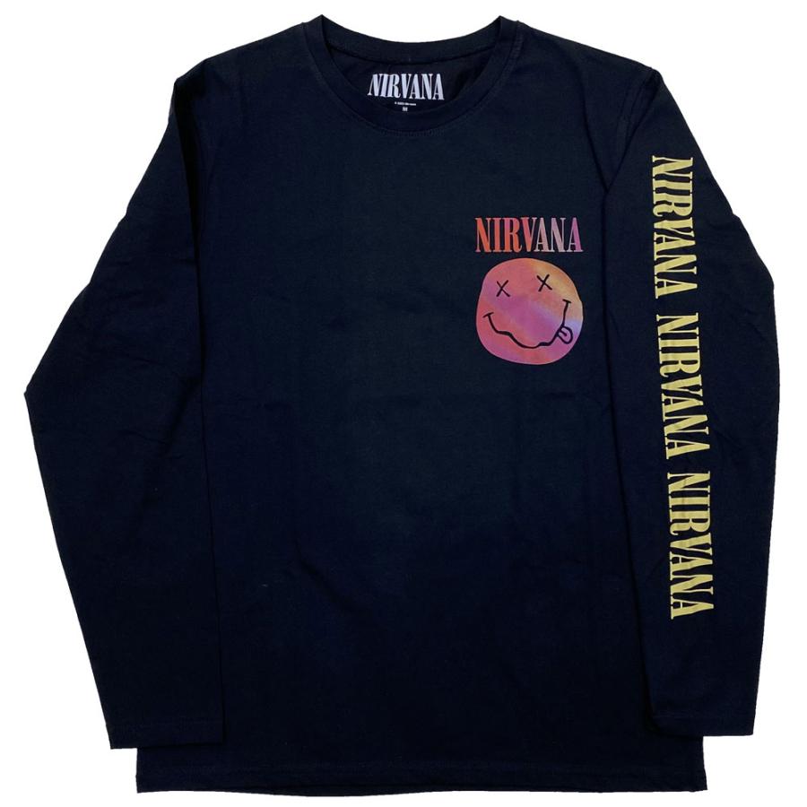 ニルヴァーナ・NIRVANA・GRADIENT SMILEY・長袖・ロングスリーブ・Tシャツ・ロックTシャツ |  | 01