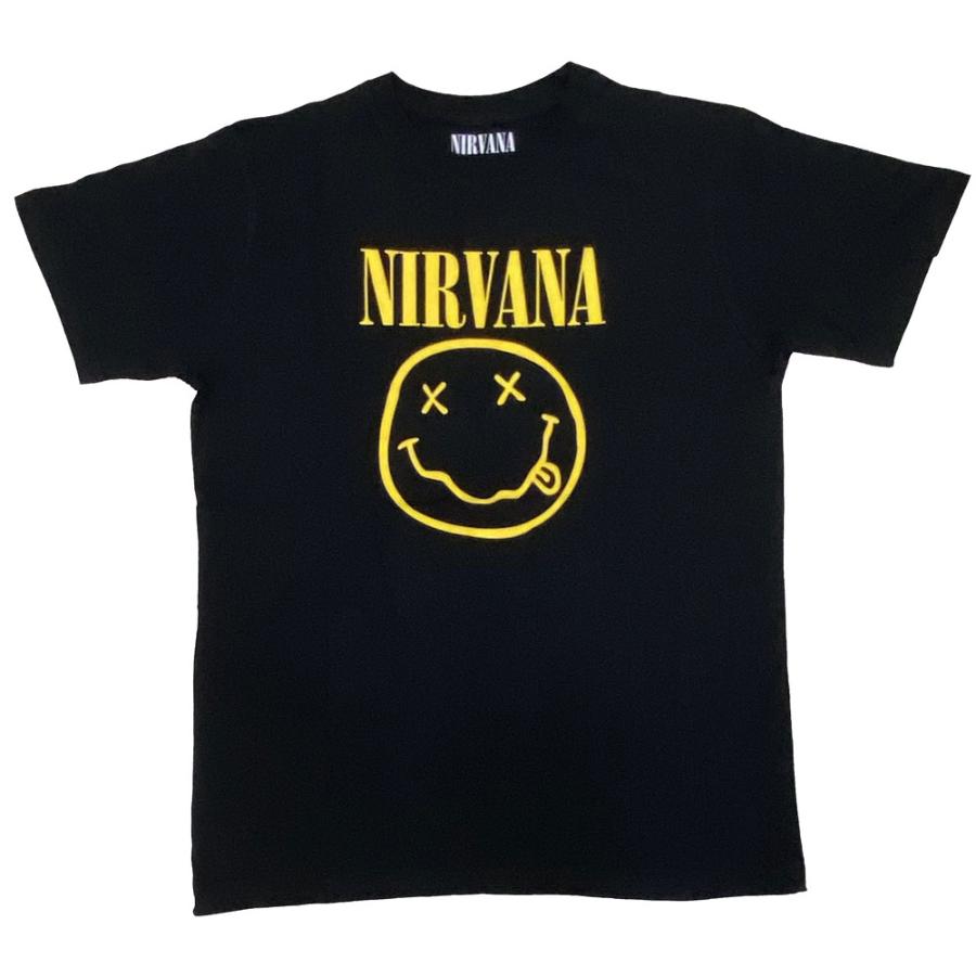 ニルヴァーナ・NIRVANA・YELLOW SMILEY FLOWER SNIFFIN・UK版・Tシャツ・ロックTシャツ・大きいサイズS-XXLサイズ |  | 01