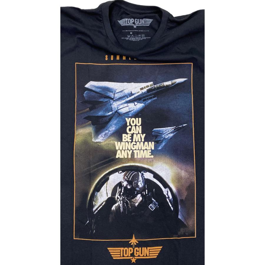 T-Shirt Officiel Top Gun 'Wingman Poster' - Noir - 100% Coton - Taille Standard Homme - Neuf Avec étiquettes 🛩️