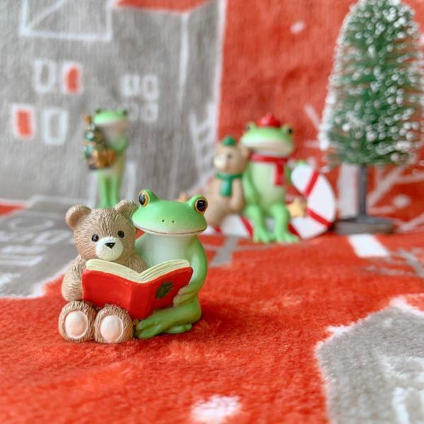 「Copeau」カエルのコポー「コポーとコポミ」置物 クリスマス３個セット コポー カエル クリスマスリースとカエル Copeau 新作 ダイカイ 人気