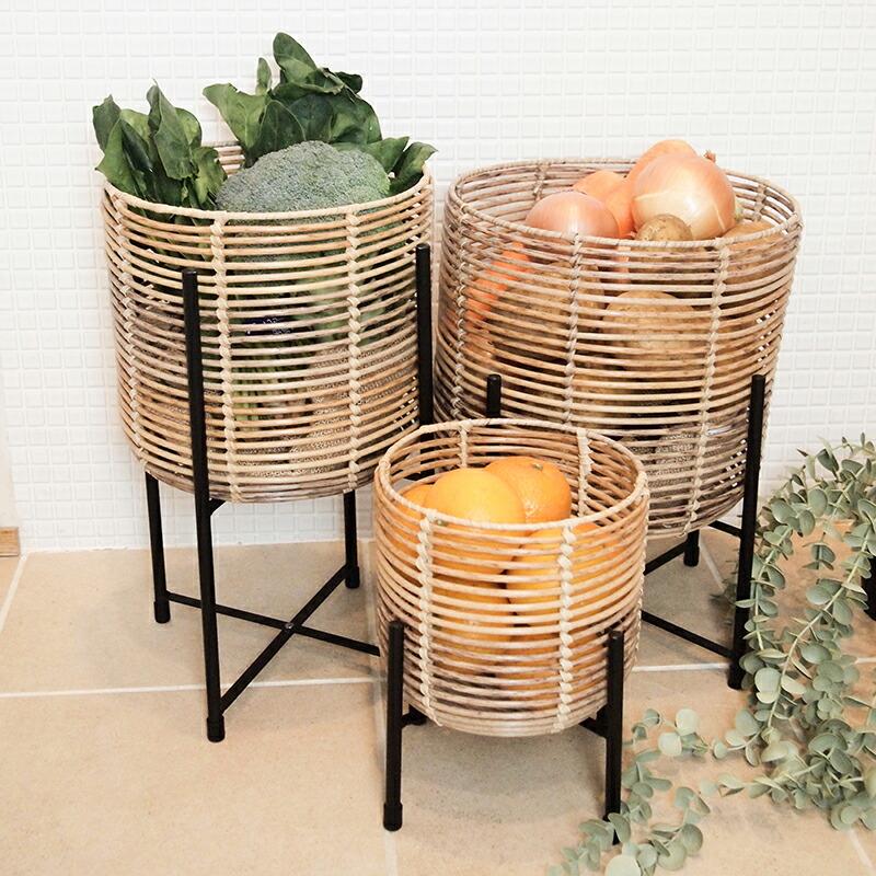 Towc(トーク) トーク ラウタ フェイクPEPP スタンド付きバスケットラウンド Lサイズ 121505 |  | 02