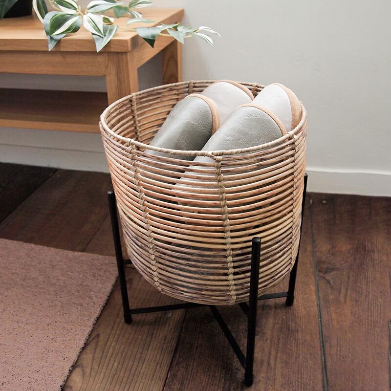 Towc(トーク) トーク ラウタ フェイクPEPP スタンド付きバスケットラウンド Lサイズ 121505 |  | 06