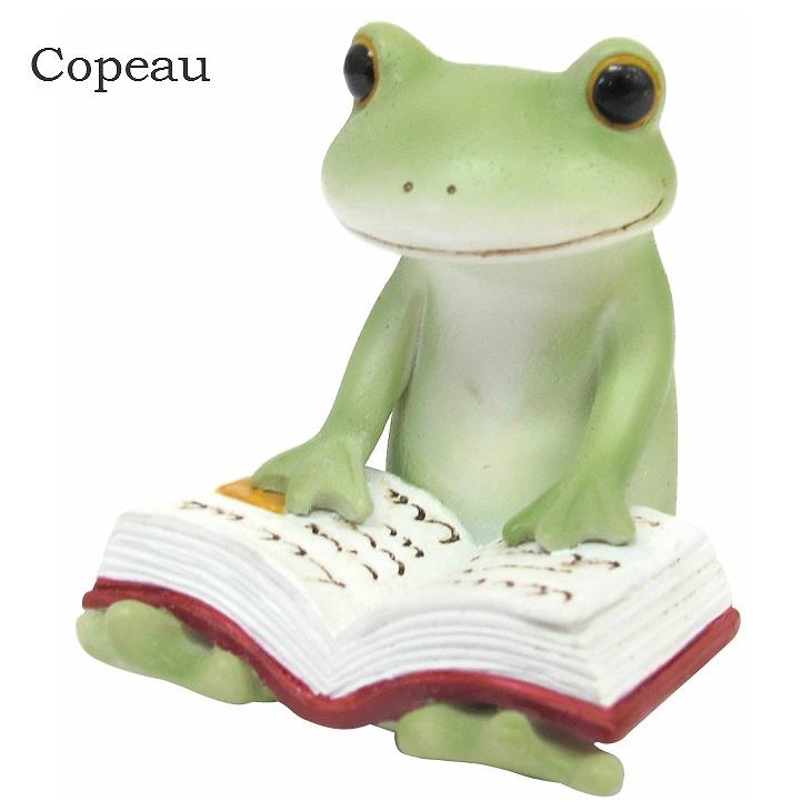 Copeau(コポー） コポー　本読むカエル 71734 かえる カエル copeau 雑貨 置き物 置物 小物 ガーデン ミニチュア ダイカイ |  | 02