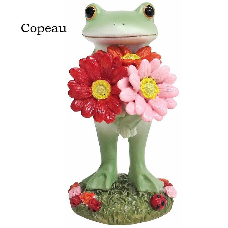 Copeau(コポー） コポー　ガーベラを持つカエル 72216 かえる カエル copeau 雑貨 置き物 置物 小物 ガーデン ミニチュア ダイカイ |  | 01
