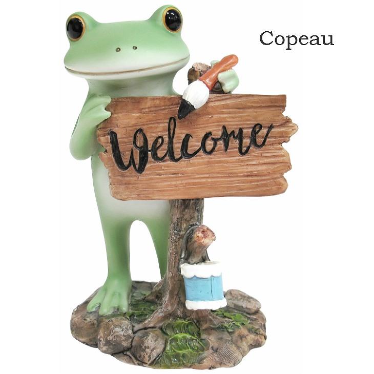 Copeau(コポー） コポーウェルカムボードとカエル 72265 かえる カエル copeau 雑貨 置き物 置物 小物 ガーデン ミニチュア ダイカイ |  | 01