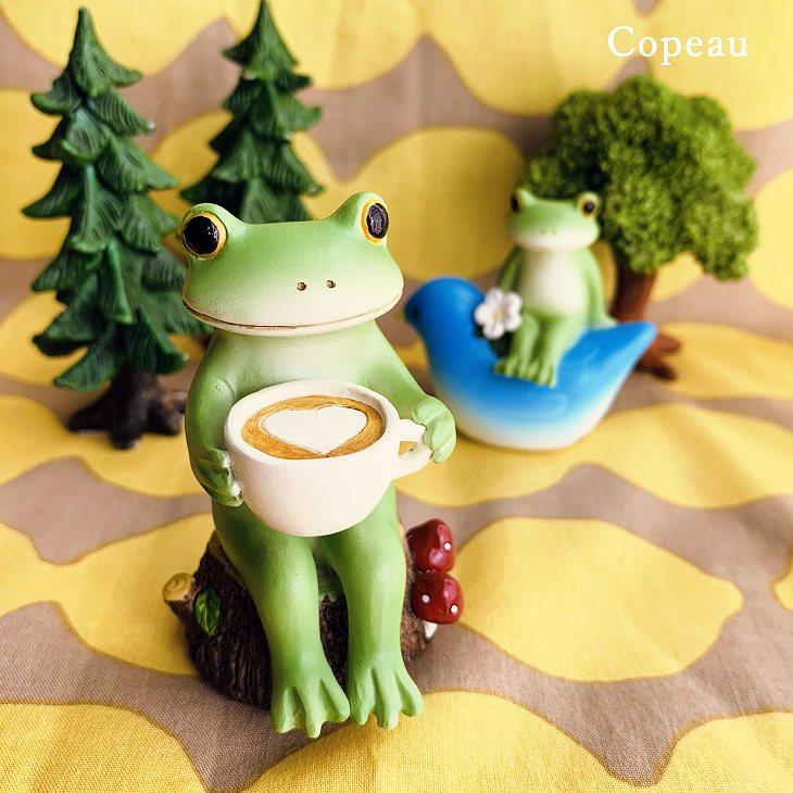 Copeau(コポー） コポー　ミドル　カフェラテどうぞ 73057 かえる カエル copeau 雑貨 置き物 置物 小物 ガーデン ミニチュア ダイカイ | 
