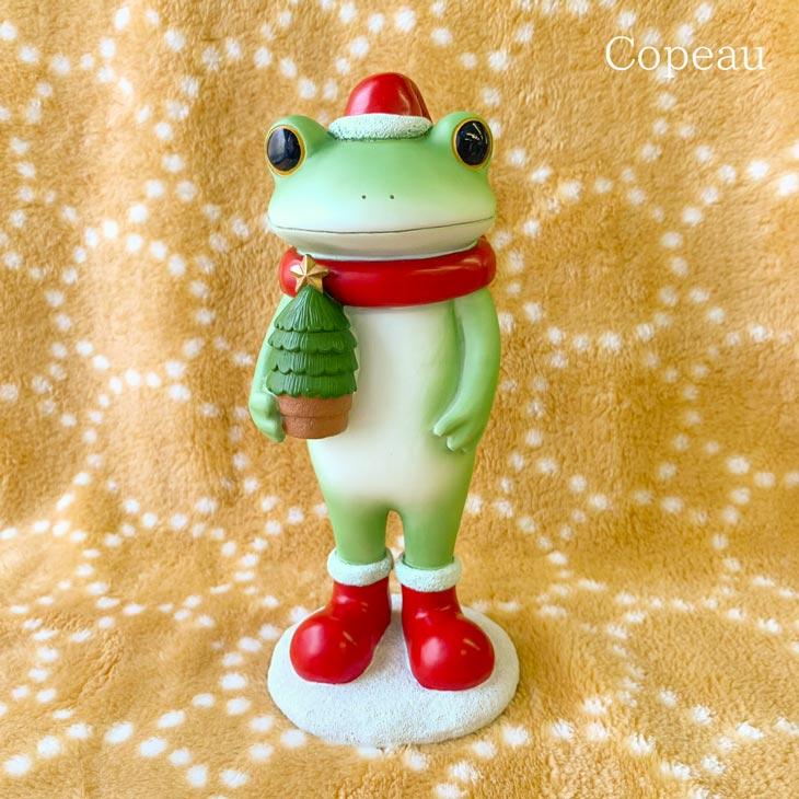 Copeau(コポー） コポー　ガーデン　クリスマスツリーを抱えるカエル 74012 かえる カエル copeau 雑貨 置き物 置物 小物 ガーデン ミニチュア ダイカイ | 