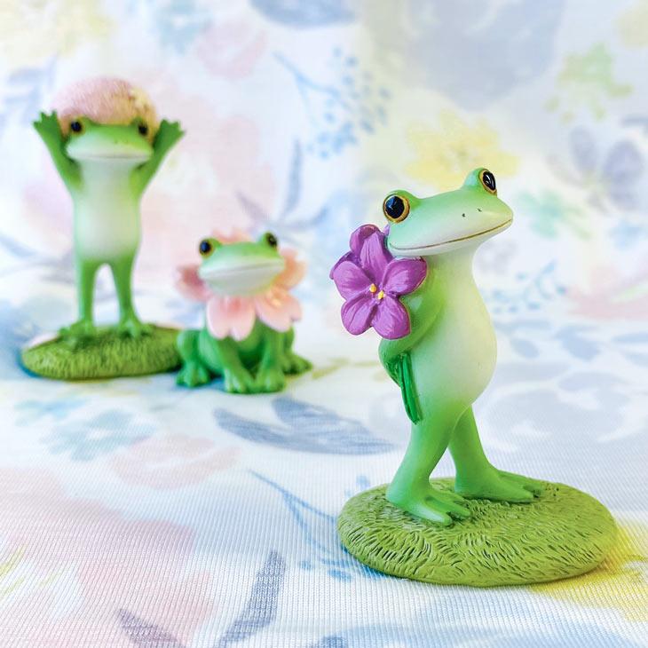 Copeau(コポー） コポー　スミレとカエル 74078 かえる カエル copeau 雑貨 置き物 置物 小物 ガーデン ミニチュア ダイカイ |  | 01