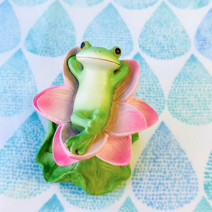 Copeau(コポー） コポー　ゆらゆら　蓮の花の上で 74191 かえる カエル copeau 雑貨 置き物 置物 小物 ガーデン ミニチュア ダイカイ |  | 04