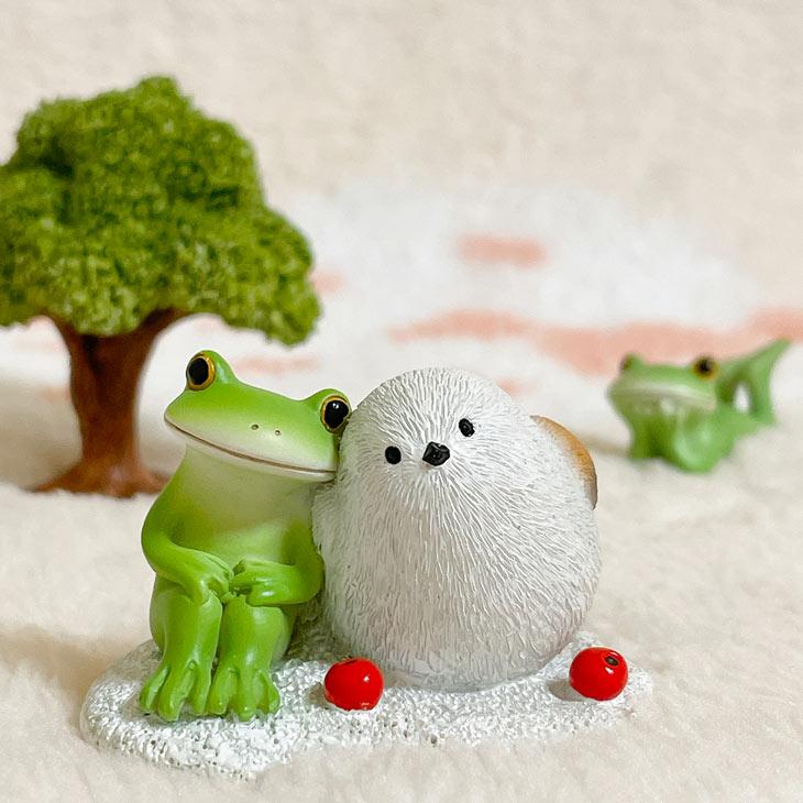 Copeau(コポー） コポー シマエナガと一緒 74330 かえる カエル copeau 雑貨 置き物 置物 小物 ガーデン ミニチュア ダイカイ |  | 04