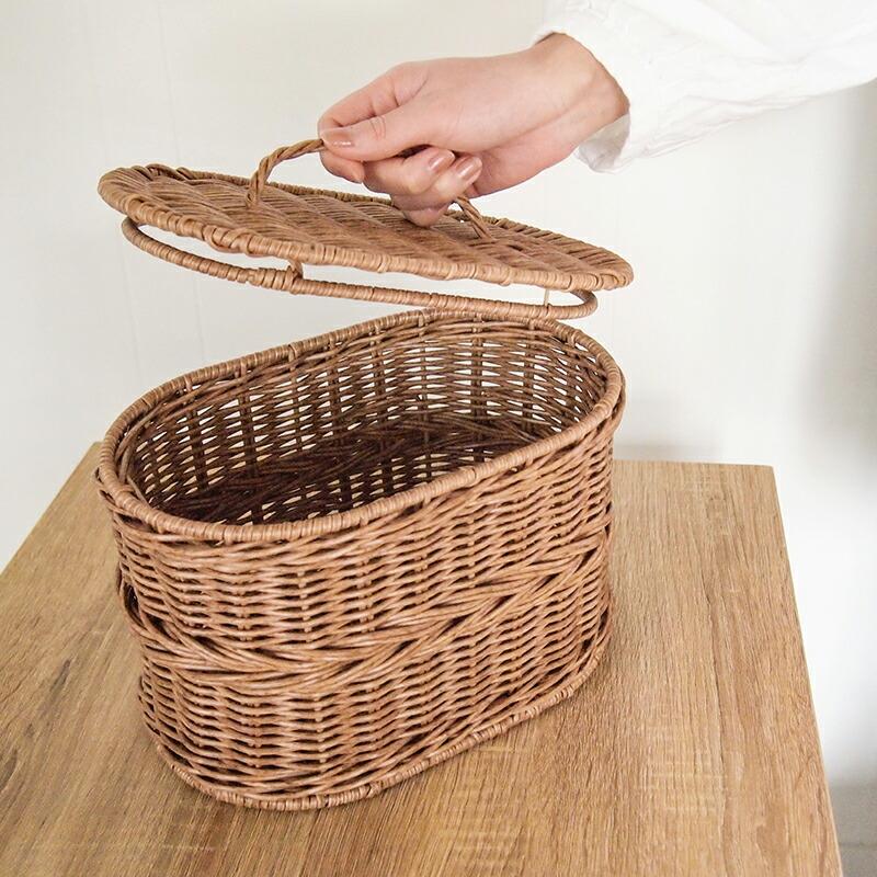 Towc(トーク) ジョルジア フェイクPE蓋付きバスケットオーバルS 74487 |  | 03