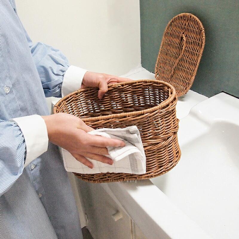 Towc(トーク) ジョルジア フェイクPE蓋付きバスケットオーバルS 74487 |  | 06