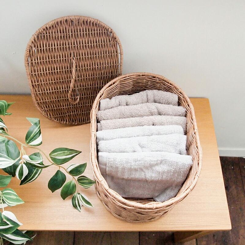 Towc(トーク) ジョルジア フェイクPE蓋付きバスケットオーバルL 74488 |  | 01