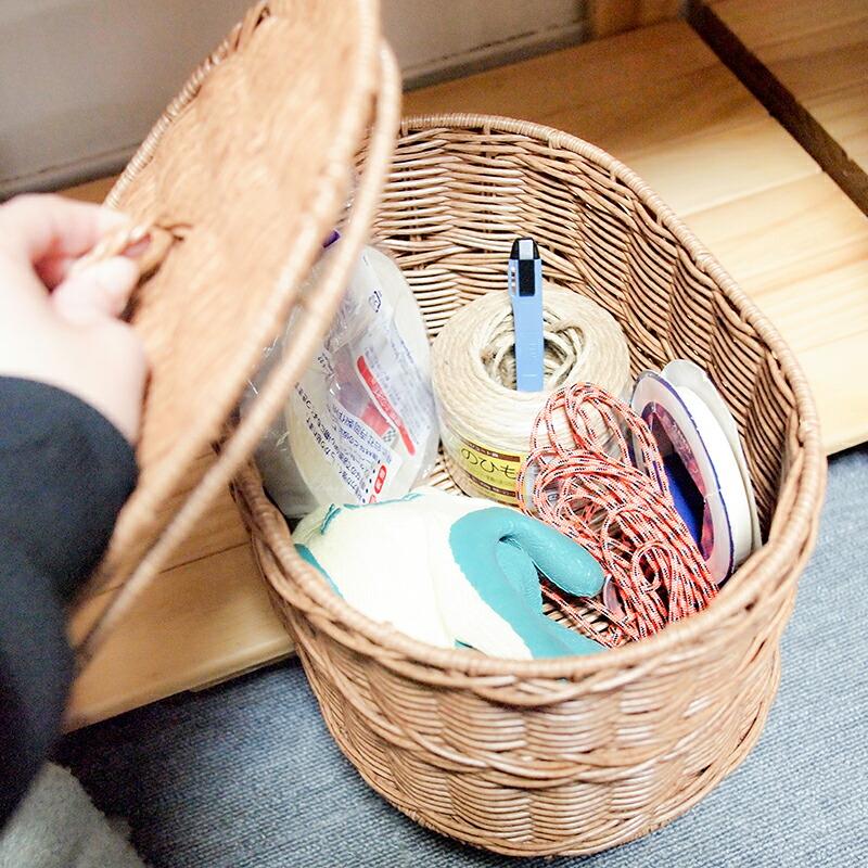 Towc(トーク) ジョルジア フェイクPE蓋付きバスケットオーバルL 74488 |  | 03